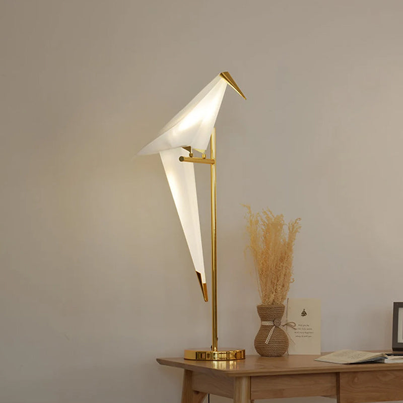 Bird Desk Lamp Gold Metal Table Light