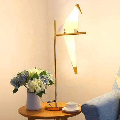 Bird Desk Lamp Gold Metal Table Light