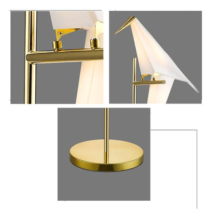 Bird Desk Lamp Gold Metal Table Light