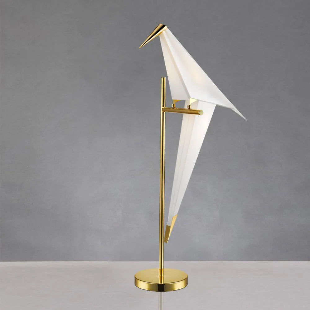 Bird Desk Lamp Gold Metal Table Light