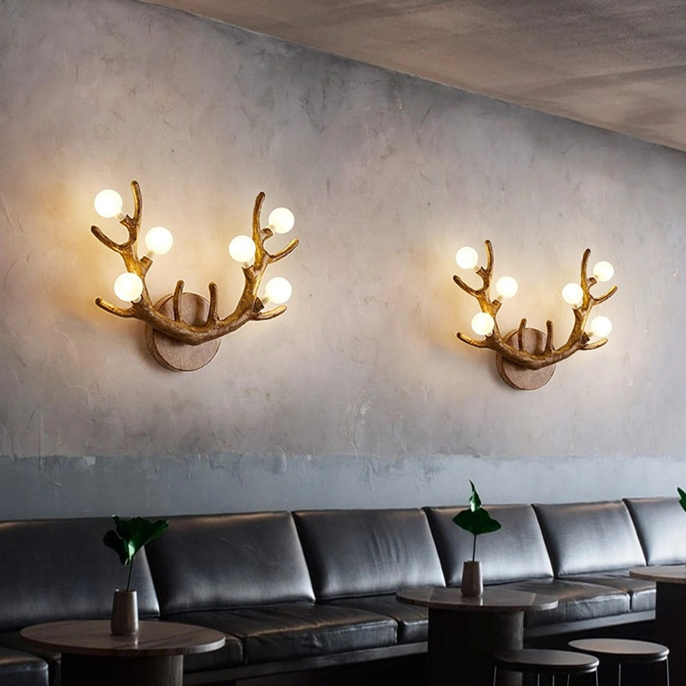 Creative Antler Wall Lamp Nordic Living Room Decorative Light