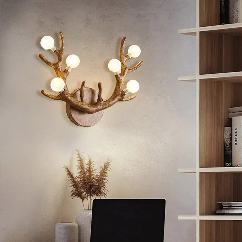 Creative Antler Wall Lamp Nordic Living Room Decorative Light
