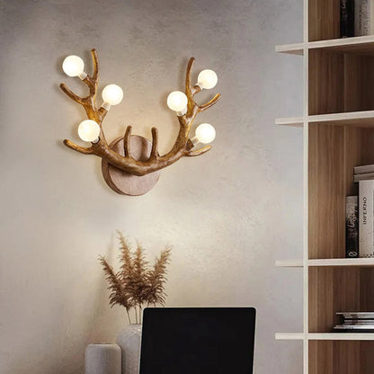 Creative Antler Wall Lamp Nordic Living Room Decorative Light