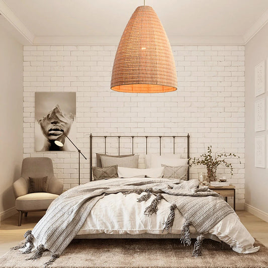 Rattan Woven Dome Basket Pendant Lights-[Modern pendant lighting for bedroom and living space]-Demolights UK