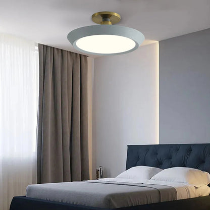 Creative Colored Metal Ring Flush Mount Ceiling Light