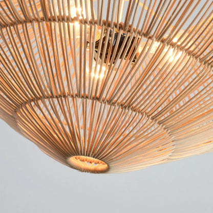 Rattan Vintage Umbrella Pendant Light