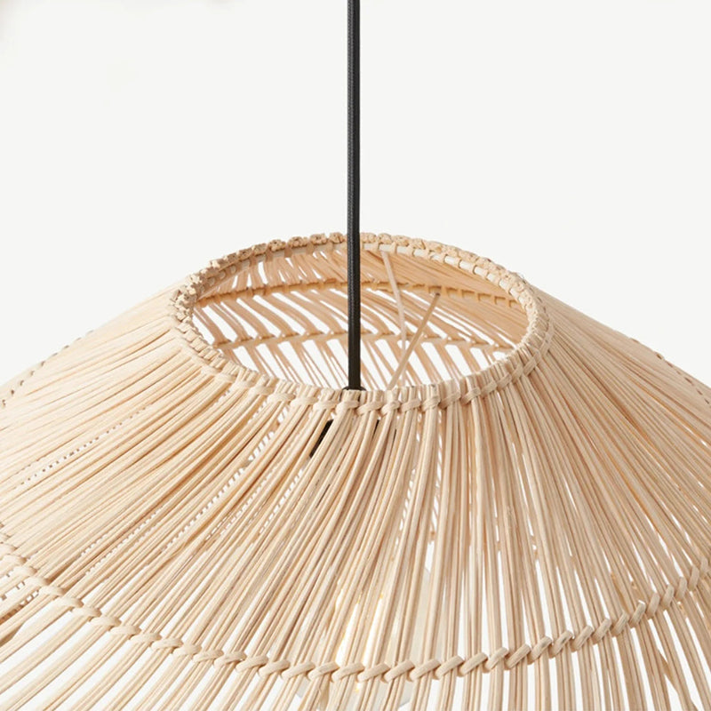 Rattan Weaving Bell Shape Pendant Lighting Fixture