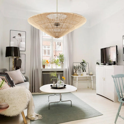Rattan Vintage Umbrella Pendant Light