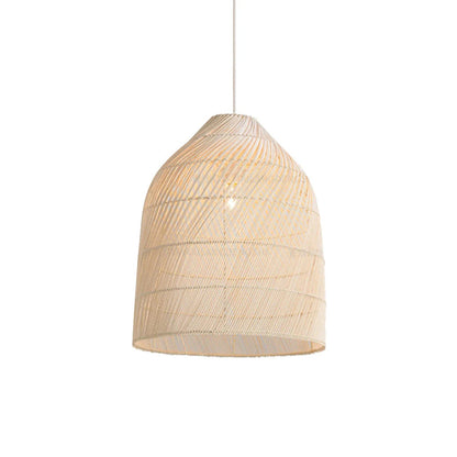 Rattan Weaving Bell Shape Pendant Lighting Fixture