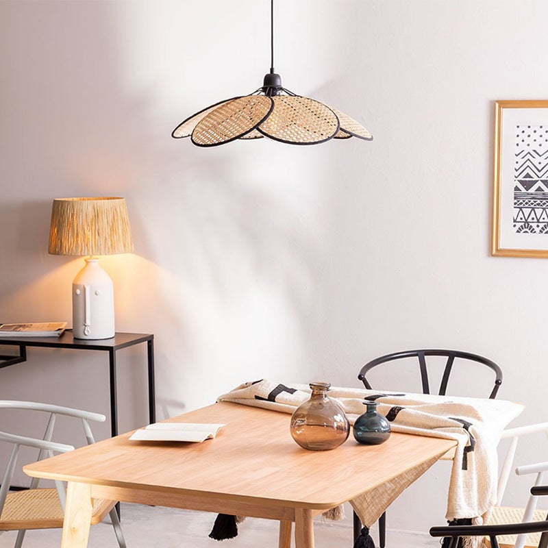 Modern Rattan Pendant Lights Handwoven Lampshade