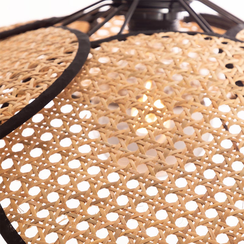 Modern Rattan Pendant Lights Handwoven Lampshade