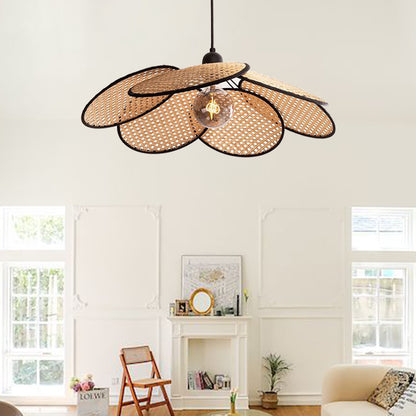 Modern Rattan Pendant Lights Handwoven Lampshade-[Modern pendant lighting for bedroom and living space]-Demolights UK