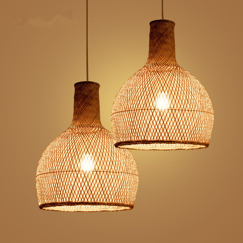 Coastal Pendant Lighting Bamboo Woven Hanging Lamp
