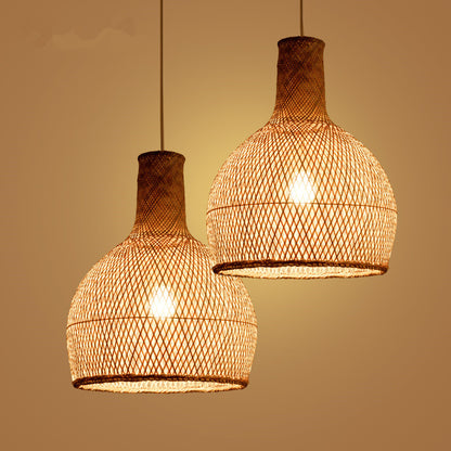 Coastal Pendant Lighting Bamboo Woven Hanging Lamp