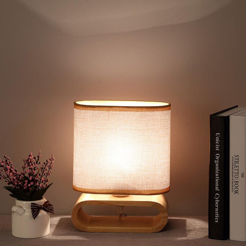 Creative Solid Wood Small Tank Table Lamp