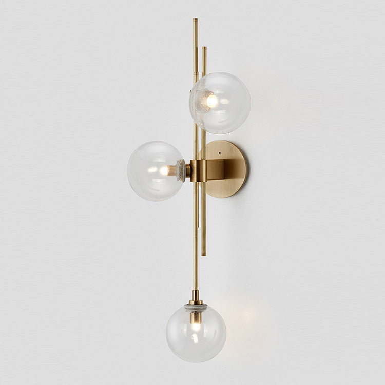 Green/Clear Glass Globe Wall Sconce Lamp Minimalist