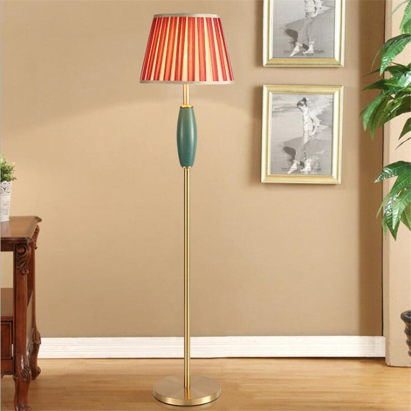 Brass Table Lamp Ceramic Desk Lampshade Retro Floor Lamp