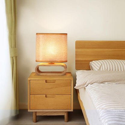Creative Solid Wood Small Tank Table Lamp