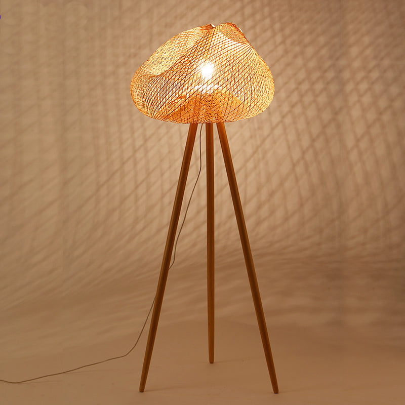 Bamboo Hand Knitted Lampshade Floor Light