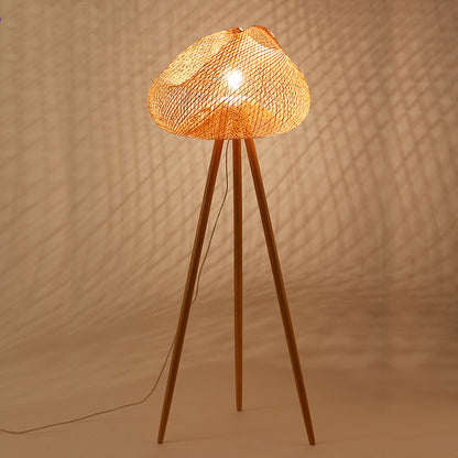 Bamboo Hand Knitted Lampshade Floor Light