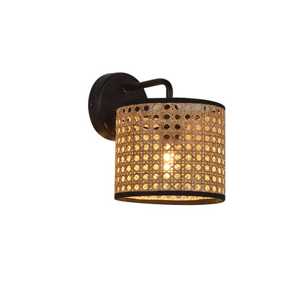 Rattan Plug In Wall Sconce Wicker Wall Light