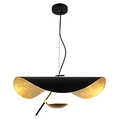 Creative Black Gold Chandelier UFO Brass Pendant Light