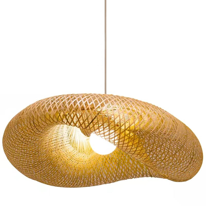 Demolights 2 Types Bamboo Pendant Light Woven Lampshade Dining Room ...