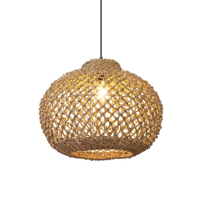 Natural Rattan Pastoral Style Pendant Light