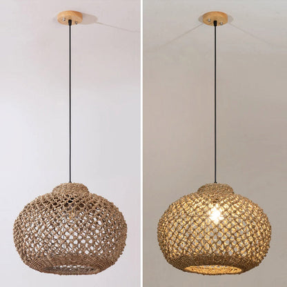 Natural Rattan Pastoral Style Pendant Light