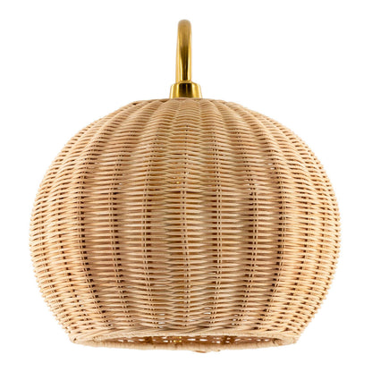 Rattan Lantern Shape Hanging Wall Sconce