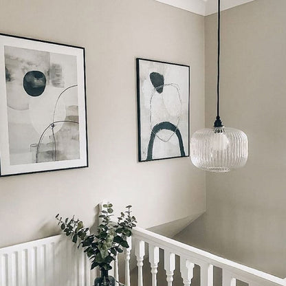 Luxury Modern Indoor Pendant Light With Ribbed Clear Glass-[Modern pendant lighting for bedroom and living space]-Demolights UK