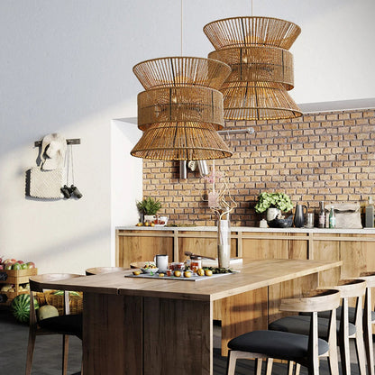 Rustic Hemp Rope Pendant Light