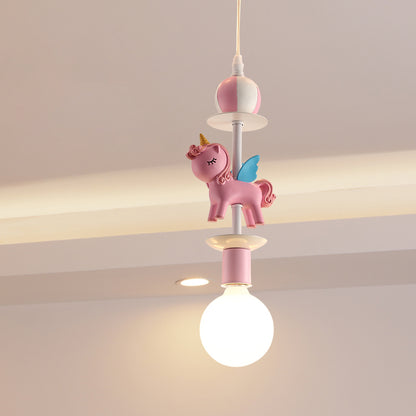 Pink Glass Ball Led Pendant Lights Children Living Room Decoration Hanging Lamp
