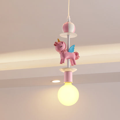 Pink Glass Ball Led Pendant Lights Children Living Room Decoration Hanging Lamp