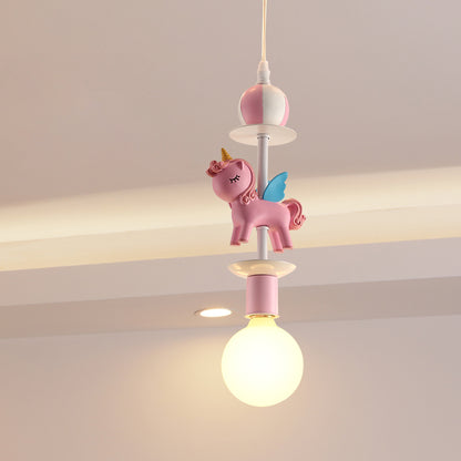Pink Glass Ball Led Pendant Lights Children Living Room Decoration Hanging Lamp