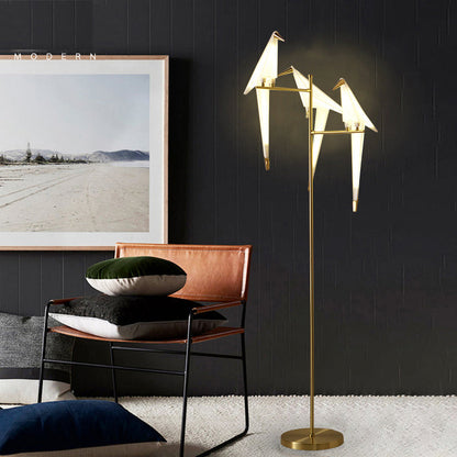 Golden Bird Metal Home Decor Floor Lamp