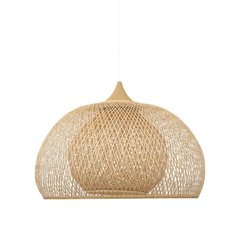 Hand-Woven Rattan Pendant Light | Natural Bamboo Ceiling Fitting