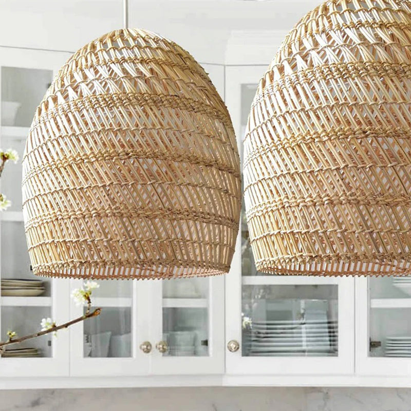 DemoLights Rattan Pendant Lampshade – Wicker Woven Hanging Light