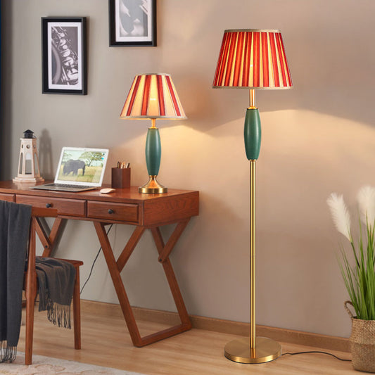 Brass Table Lamp Ceramic Desk Lampshade Retro Floor Lamp-[Modern pendant lighting for bedroom and living space]-Demolights UK